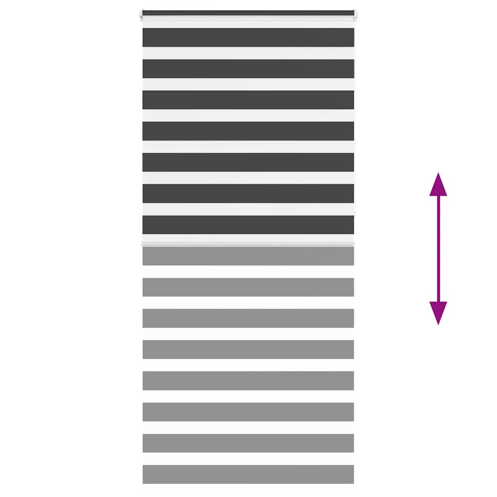 Doppelrollo Schwarz 100x230 cm Stoffbreite 95,9 cm Polyester