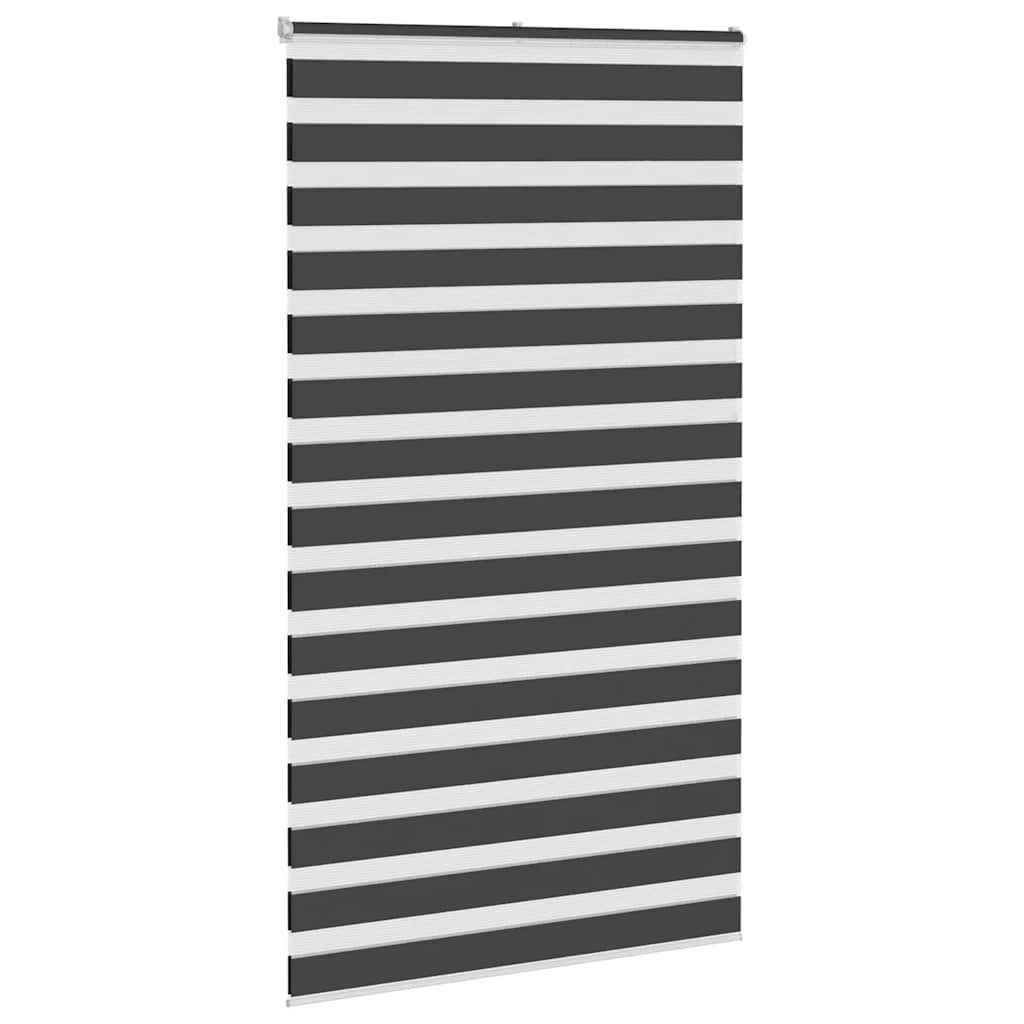 Doppelrollo Schwarz 125x230 cm Stoffbreite 120,9 cm Polyester