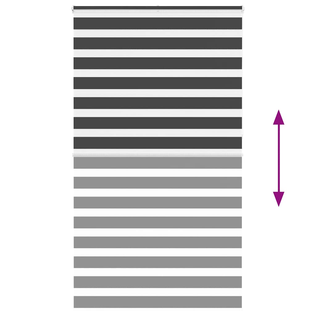 Doppelrollo Schwarz 125x230 cm Stoffbreite 120,9 cm Polyester