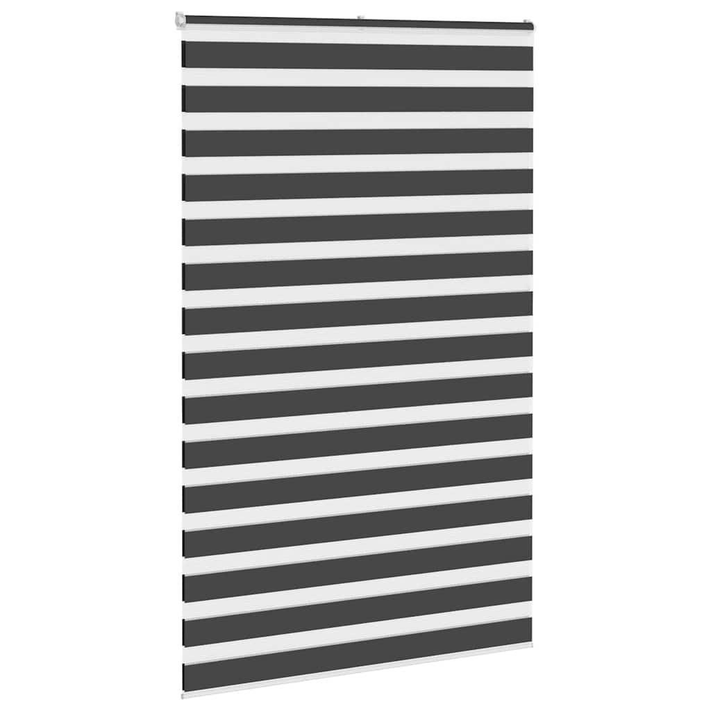 Doppelrollo Schwarz 145x230 cm Stoffbreite 140,9 cm Polyester