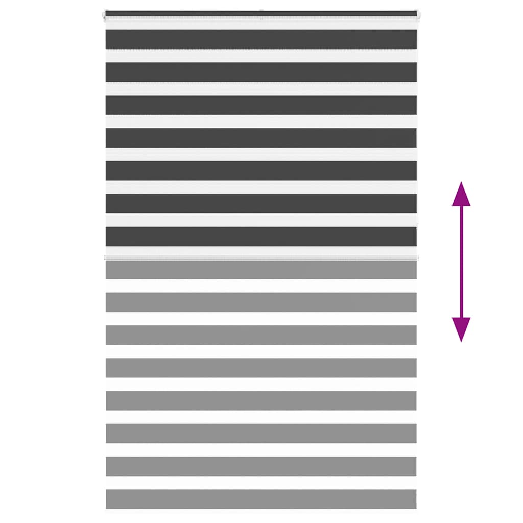 Doppelrollo Schwarz 145x230 cm Stoffbreite 140,9 cm Polyester