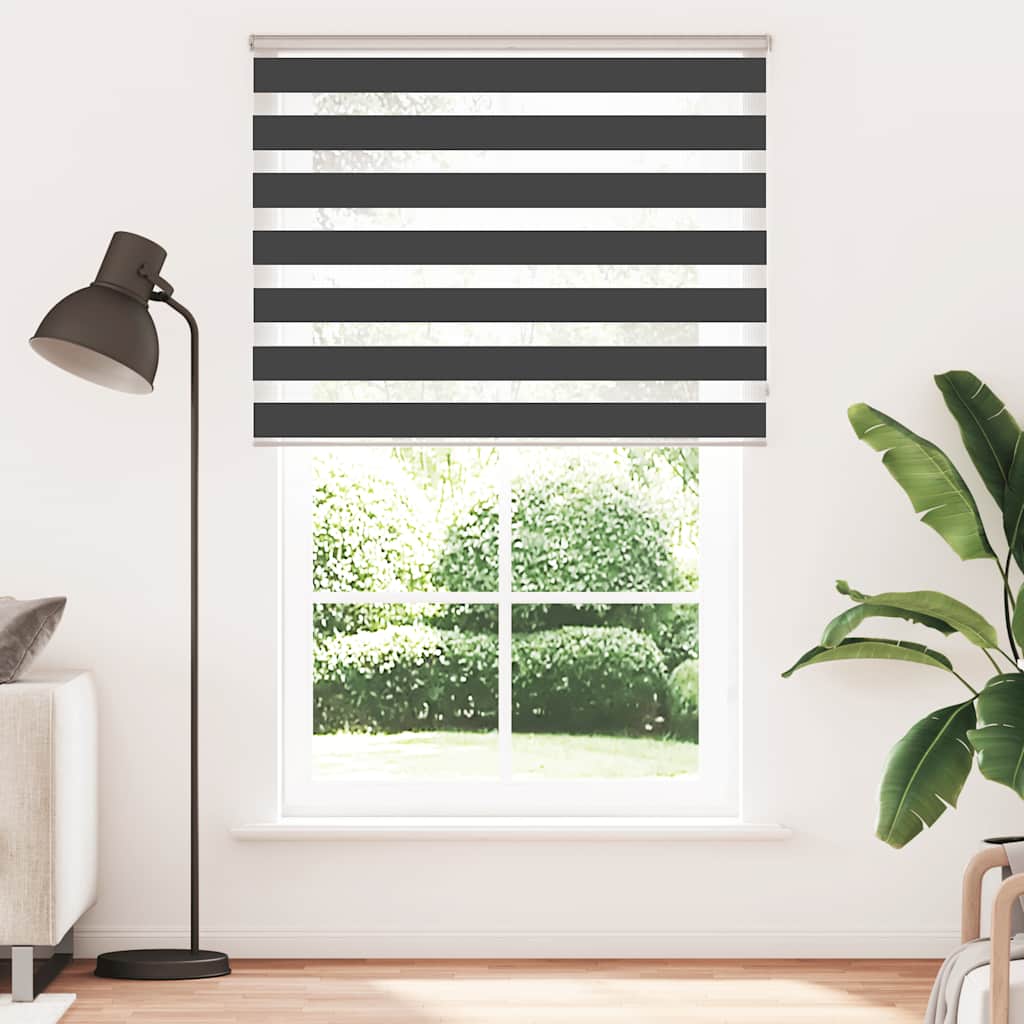 Doppelrollo Schwarz 150x230 cm Stoffbreite 145,9 cm Polyester