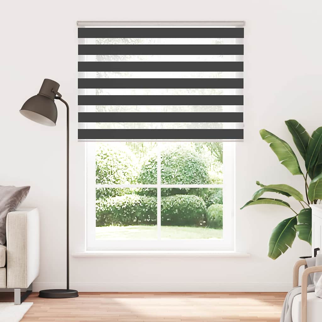 Doppelrollo Schwarz 155x230 cm Stoffbreite 150,9 cm Polyester