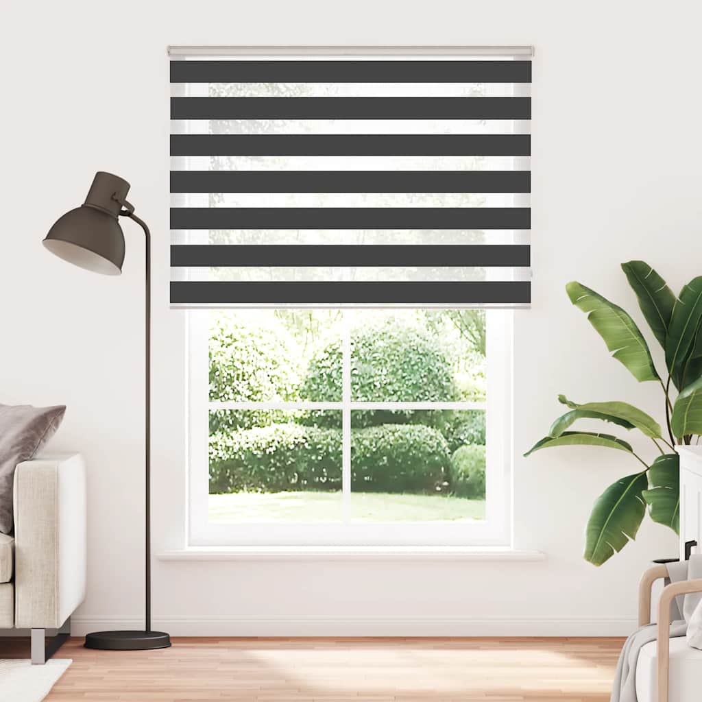Doppelrollo Schwarz 165x230 cm Stoffbreite 160,9 cm Polyester