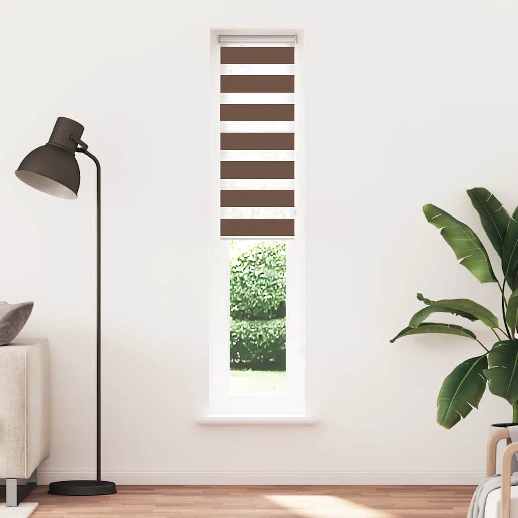 Doppelrollo Braun 40x200 cm Stoffbreite 35,9 cm Polyester