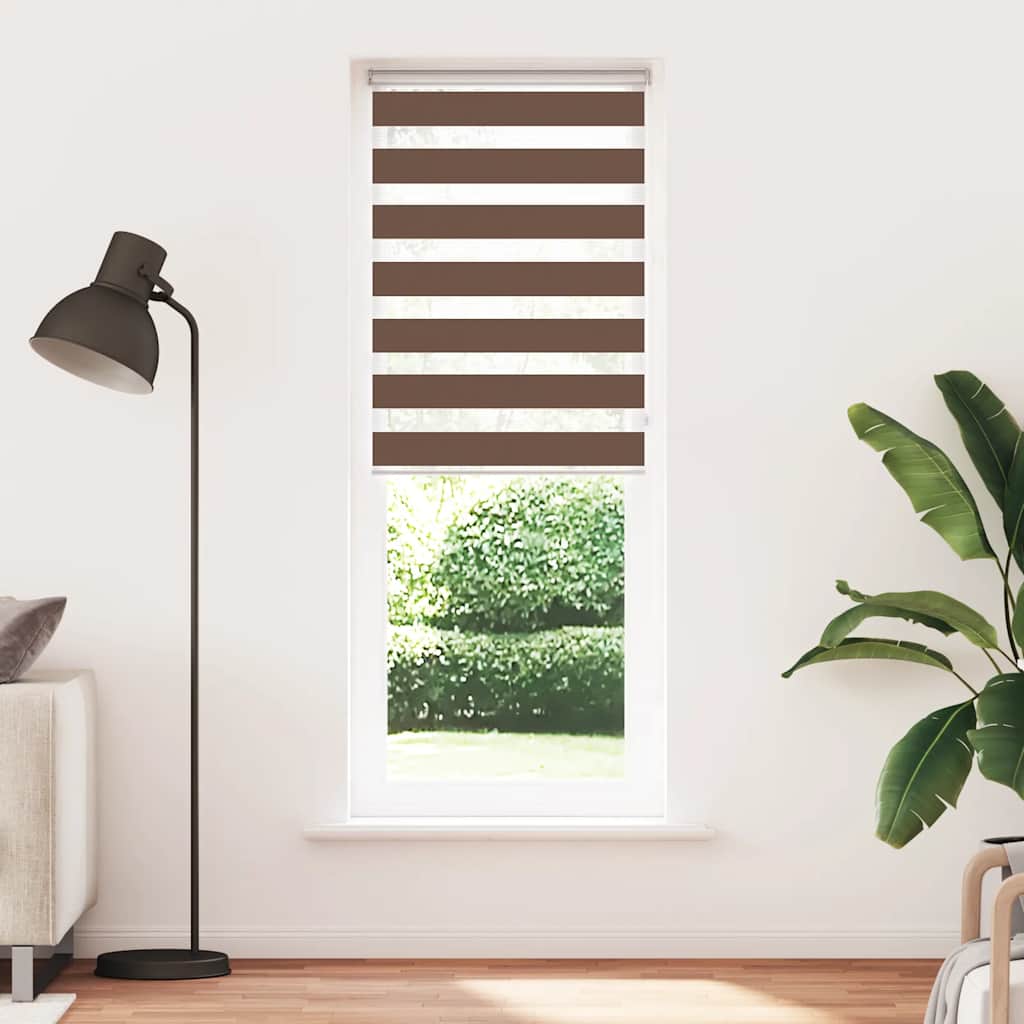 Doppelrollo Braun 80x200 cm Stoffbreite 75,9 cm Polyester