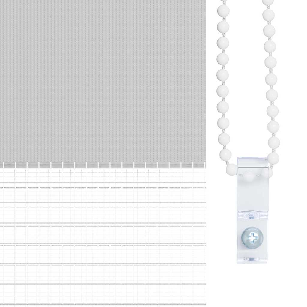 Doppelrollo Hellgrau 50x100 cm Stoffbreite 45,9 cm Polyester