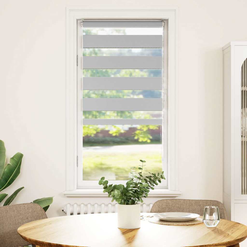 Doppelrollo Hellgrau 55x100 cm Stoffbreite 50,9 cm Polyester