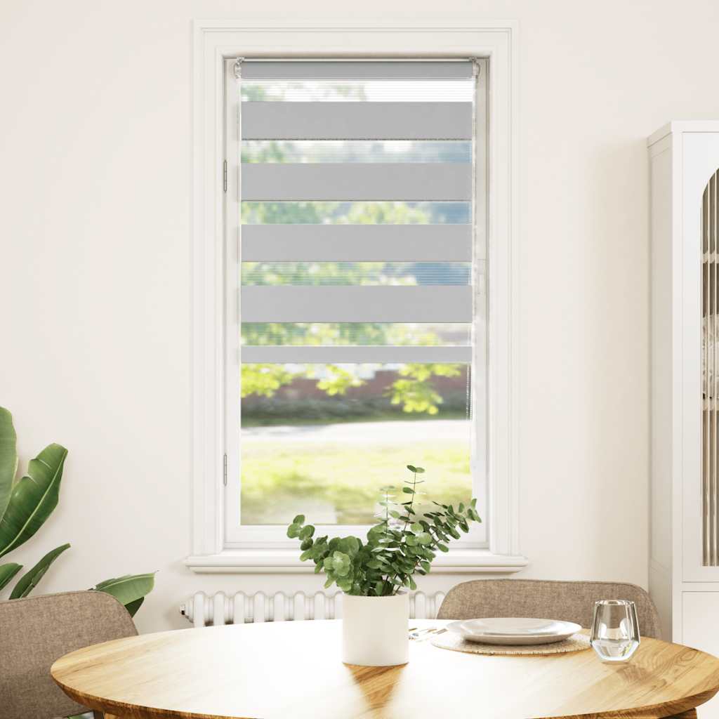 Doppelrollo Hellgrau 65x100 cm Stoffbreite 60,9 cm Polyester
