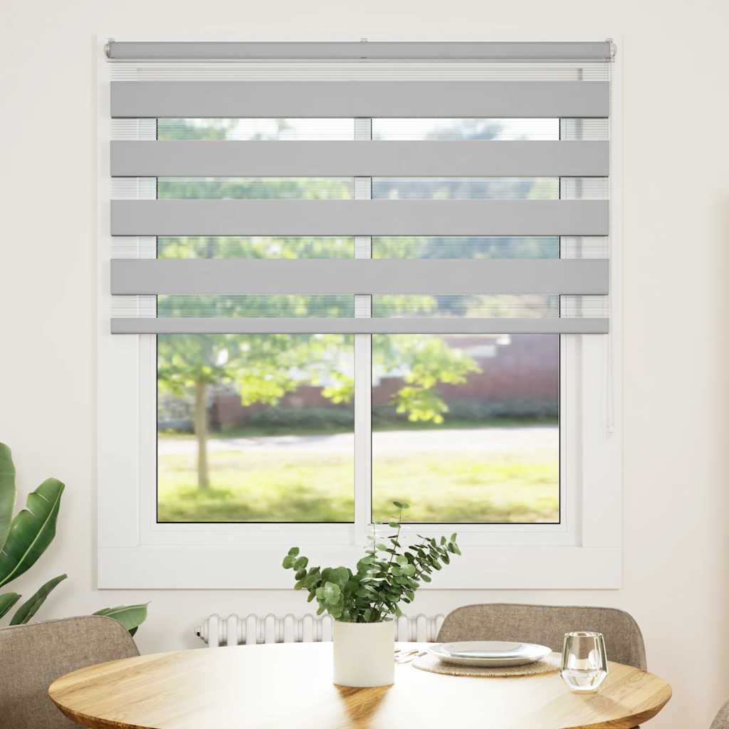 Doppelrollo Hellgrau 130x100 cm Stoffbreite 125,9 cm Polyester