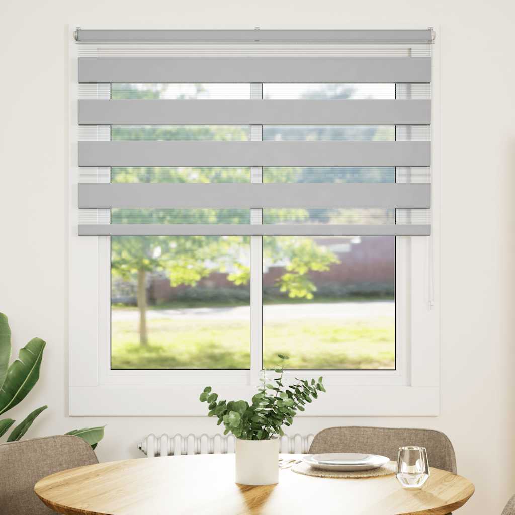Doppelrollo Hellgrau 135x100 cm Stoffbreite 130,9 cm Polyester