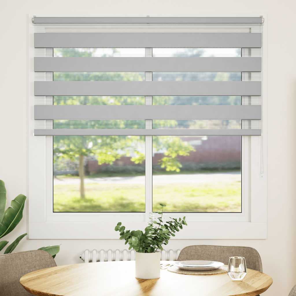Doppelrollo Hellgrau 150x100 cm Stoffbreite 145,9 cm Polyester