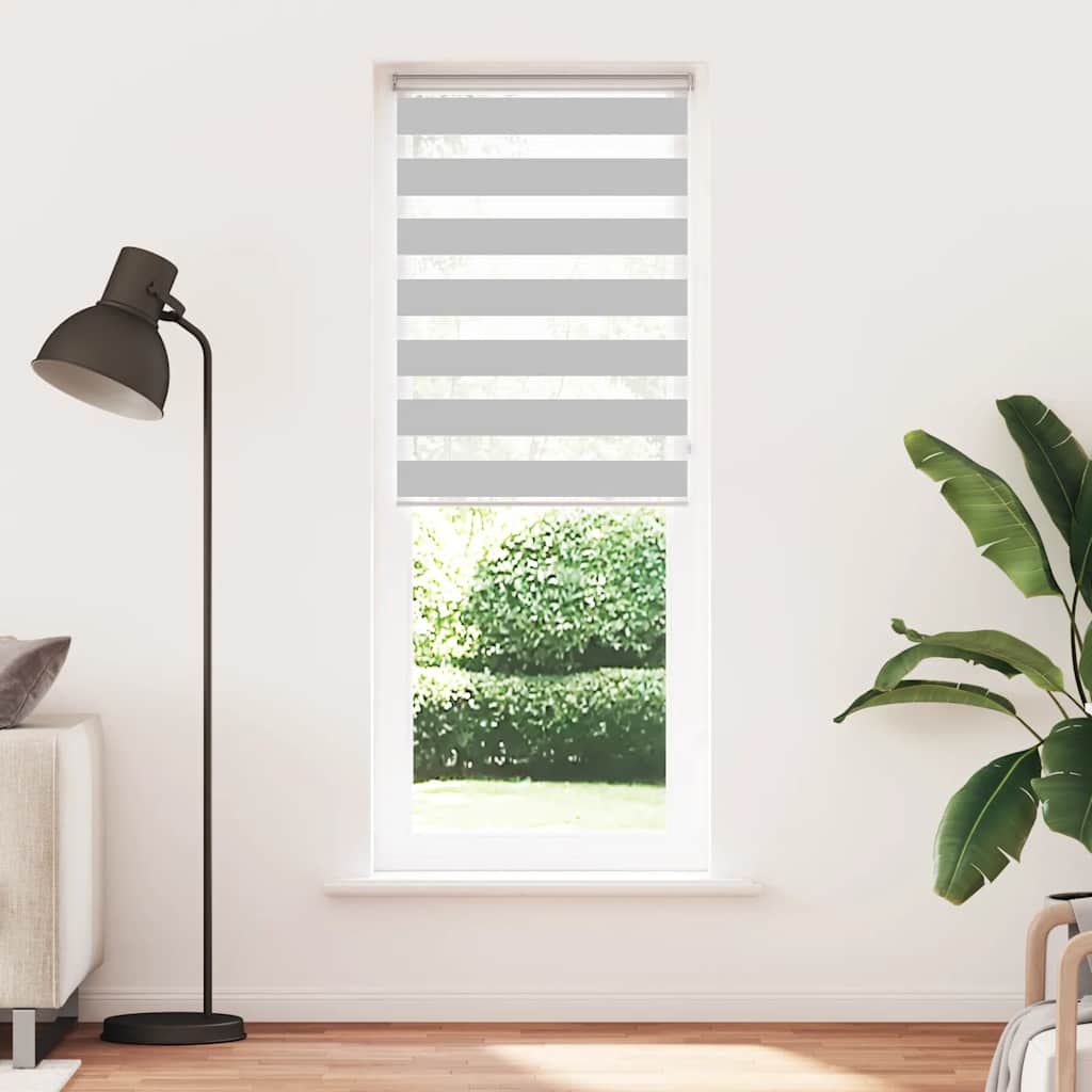 Doppelrollo Hellgrau 70x200 cm Stoffbreite 65,9 cm Polyester