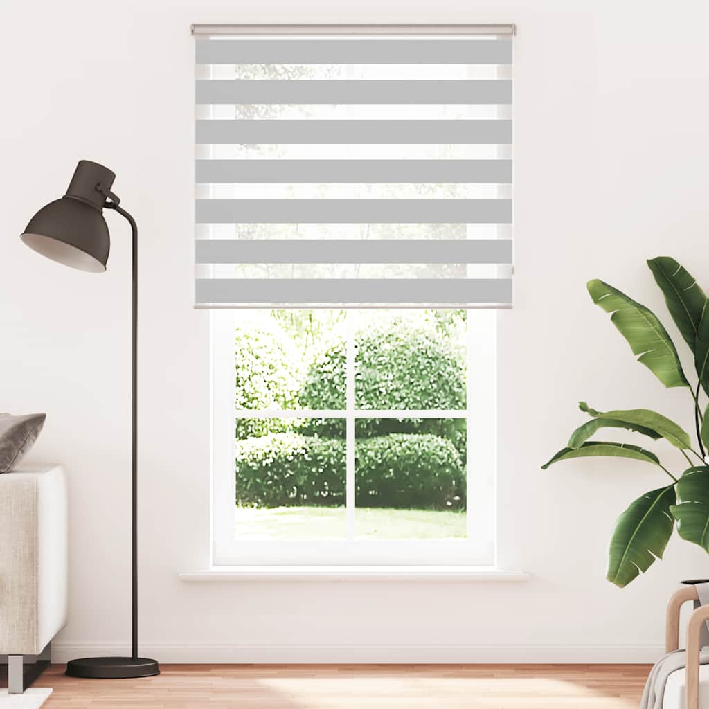 Doppelrollo Hellgrau 125x200 cm Stoffbreite 120,9 cm Polyester