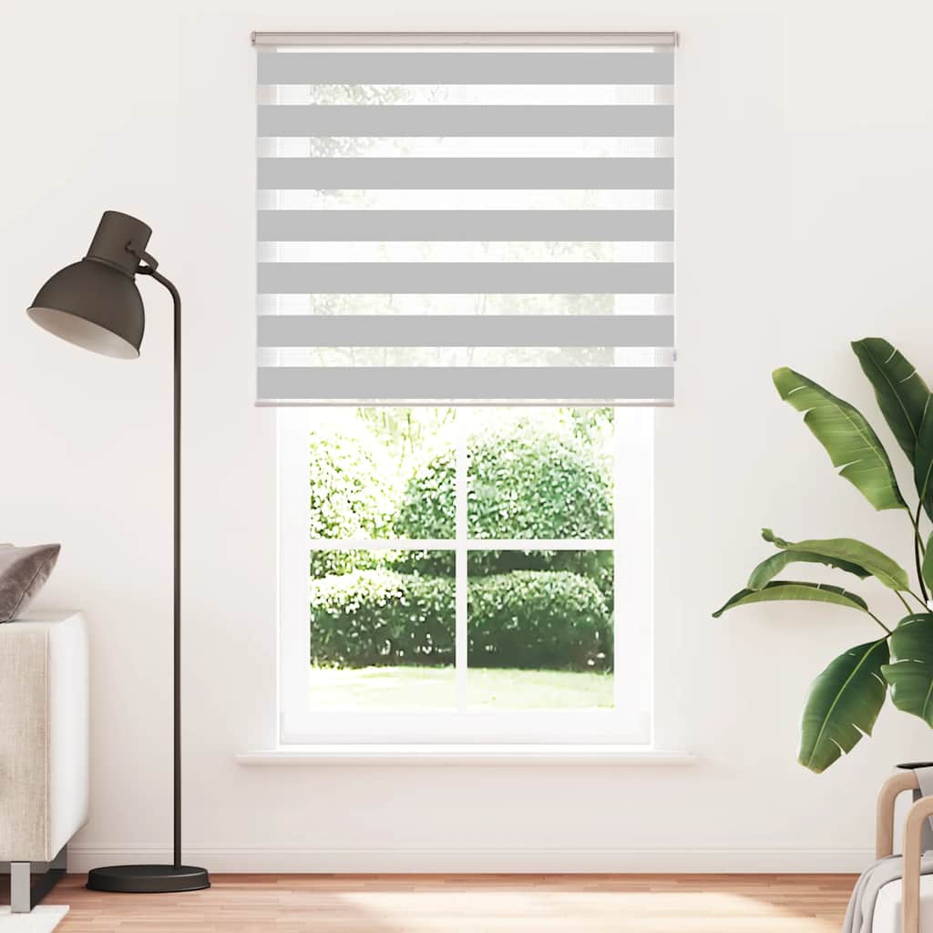 Doppelrollo Hellgrau 135x200 cm Stoffbreite 130,9 cm Polyester