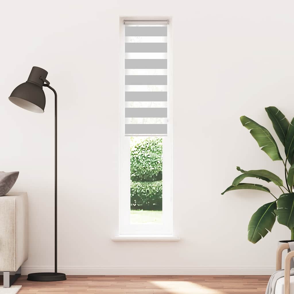 Doppelrollo Hellgrau 45x230 cm Stoffbreite 40,9 cm Polyester