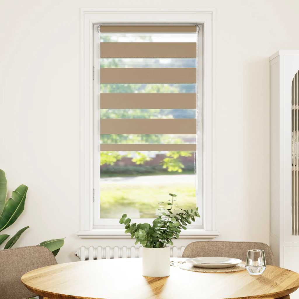 Doppelrollo Sandbraun 65x100 cm Stoffbreite 60,9 cm Polyester