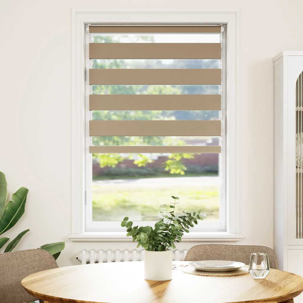 Doppelrollo Sandbraun 85x100 cm Stoffbreite 80,9 cm Polyester