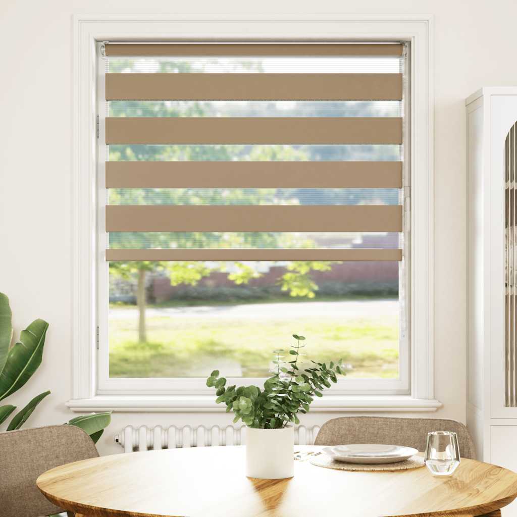 Doppelrollo Sandbraun 100x100 cm Stoffbreite 95,9 cm Polyester