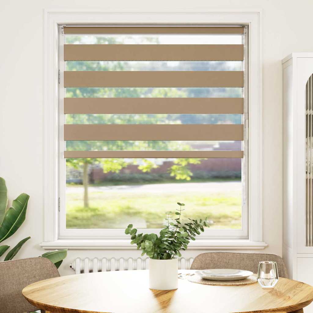Doppelrollo Sandbraun 110x150 cm Stoffbreite 105,9 cm Polyester