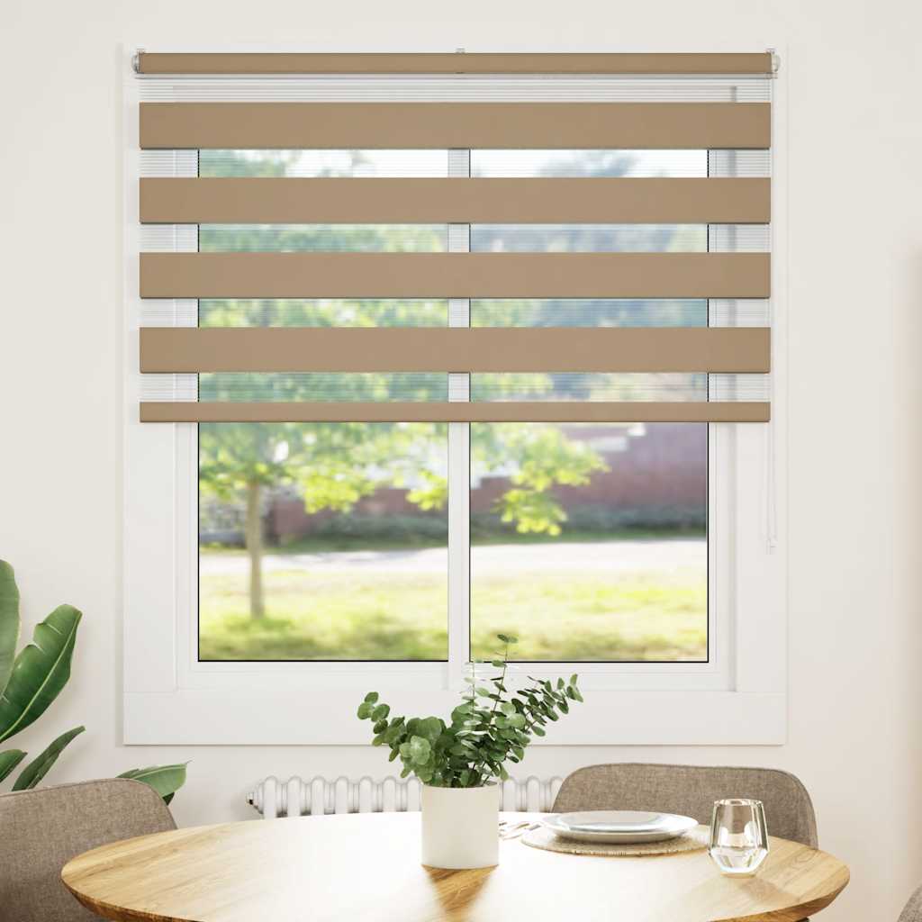 Doppelrollo Sandbraun 120x150 cm Stoffbreite 115,9 cm Polyester