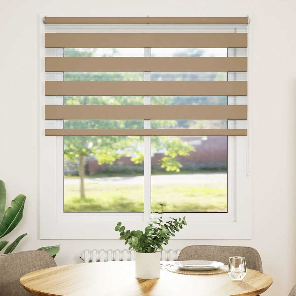Doppelrollo Sandbraun 125x150 cm Stoffbreite 120,9 cm Polyester