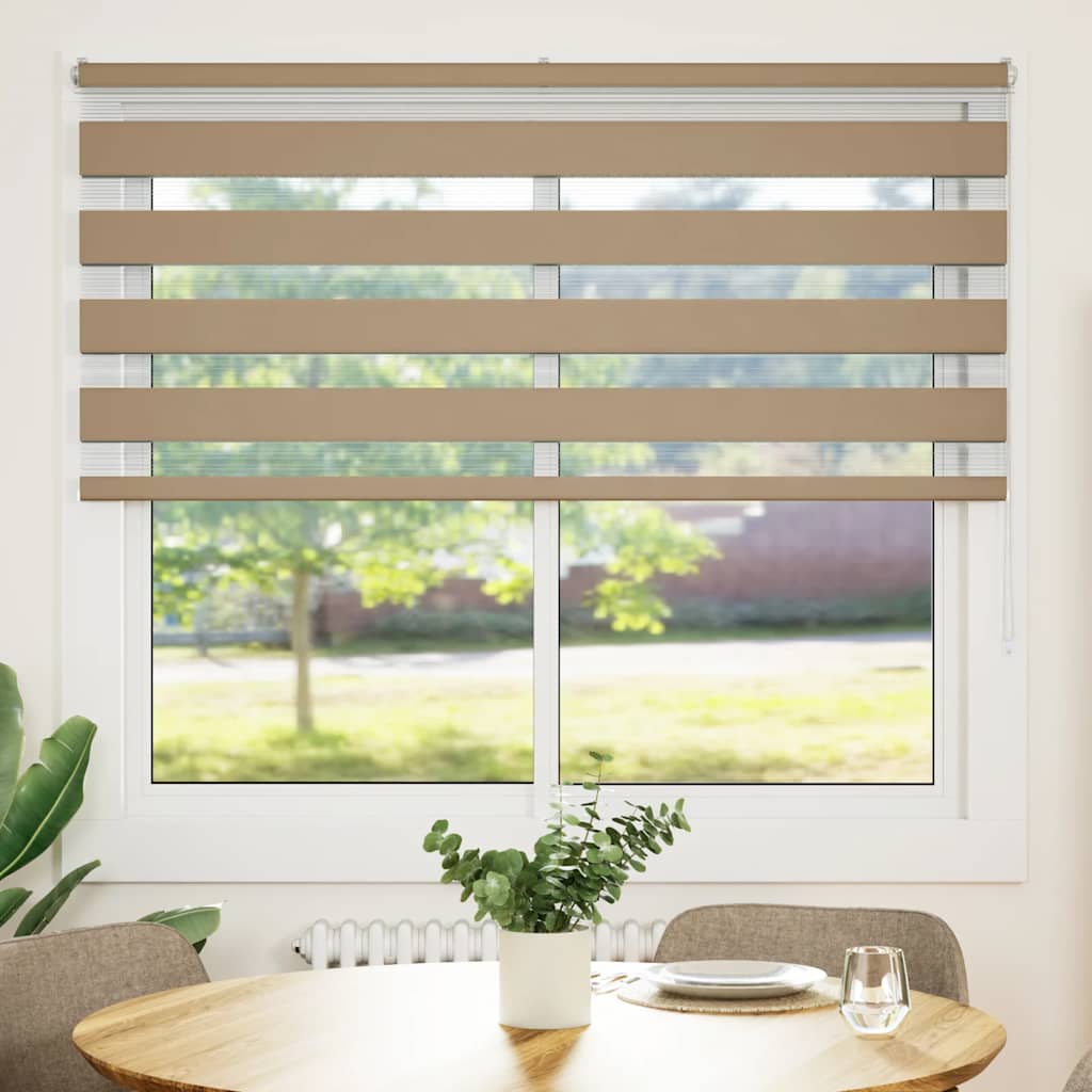 Doppelrollo Sandbraun 155x150 cm Stoffbreite 150,9 cm Polyester