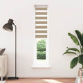 Doppelrollo Sandbraun 40x200 cm Stoffbreite 35,9 cm Polyester