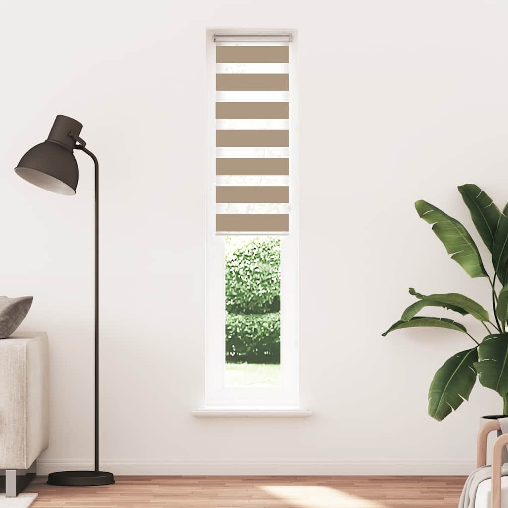 Doppelrollo Sandbraun 50x200 cm Stoffbreite 45,9 cm Polyester