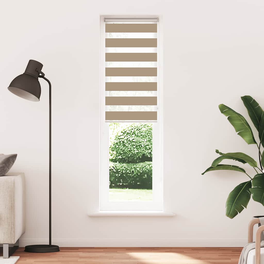 Doppelrollo Sandbraun 65x200 cm Stoffbreite 60,9 cm Polyester