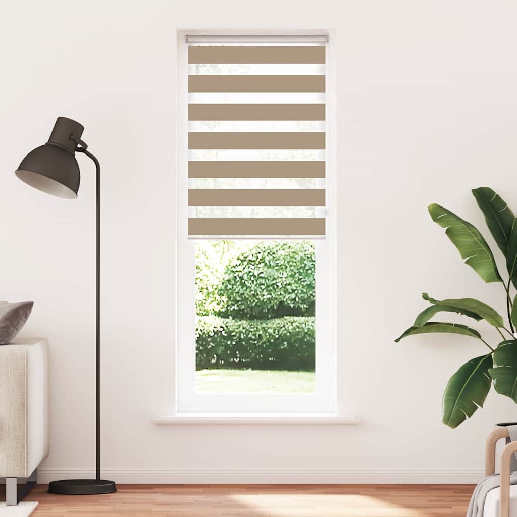 Doppelrollo Sandbraun 75x200 cm Stoffbreite 70,9 cm Polyester