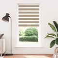 Doppelrollo Sandbraun 105x200 cm Stoffbreite 100,9 cm Polyester