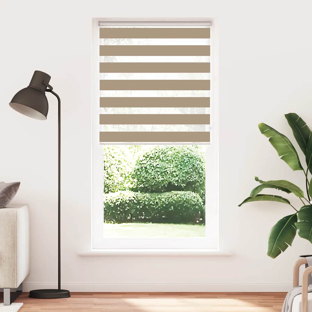 Doppelrollo Sandbraun 110x200 cm Stoffbreite 105,9 cm Polyester