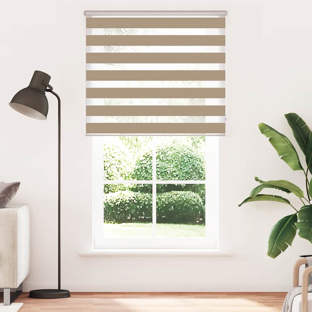 Doppelrollo Sandbraun 130x200 cm Stoffbreite 125,9 cm Polyester