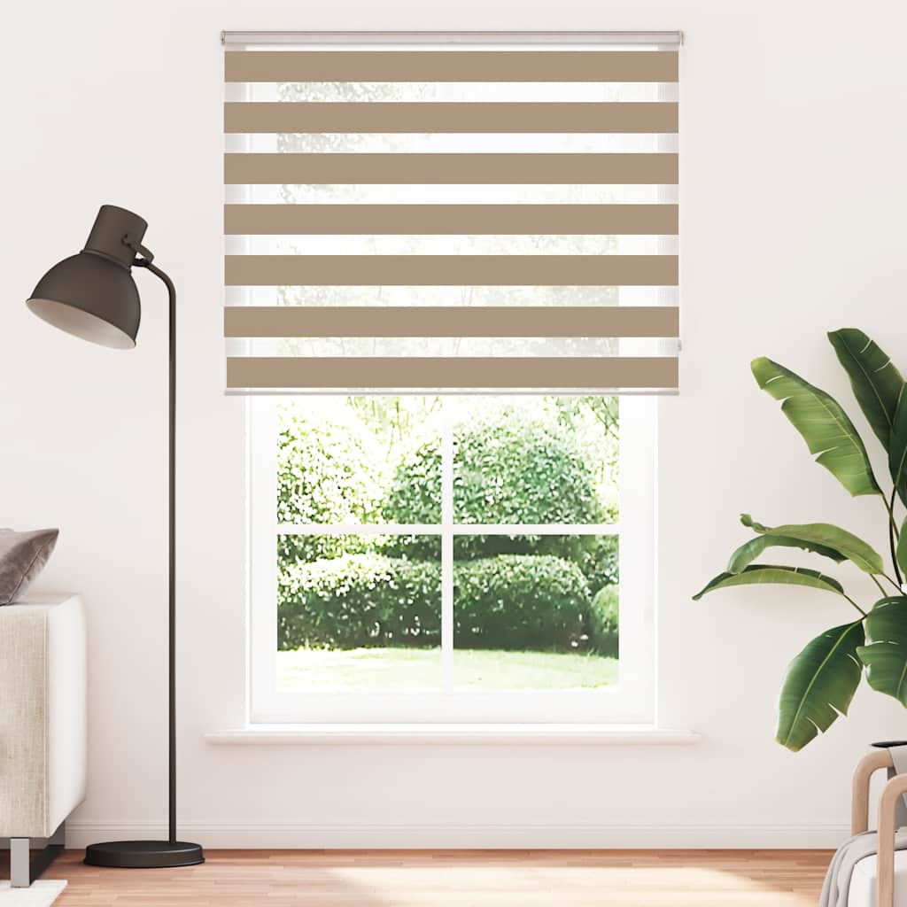 Doppelrollo Sandbraun 140x200 cm Stoffbreite 135,9 cm Polyester