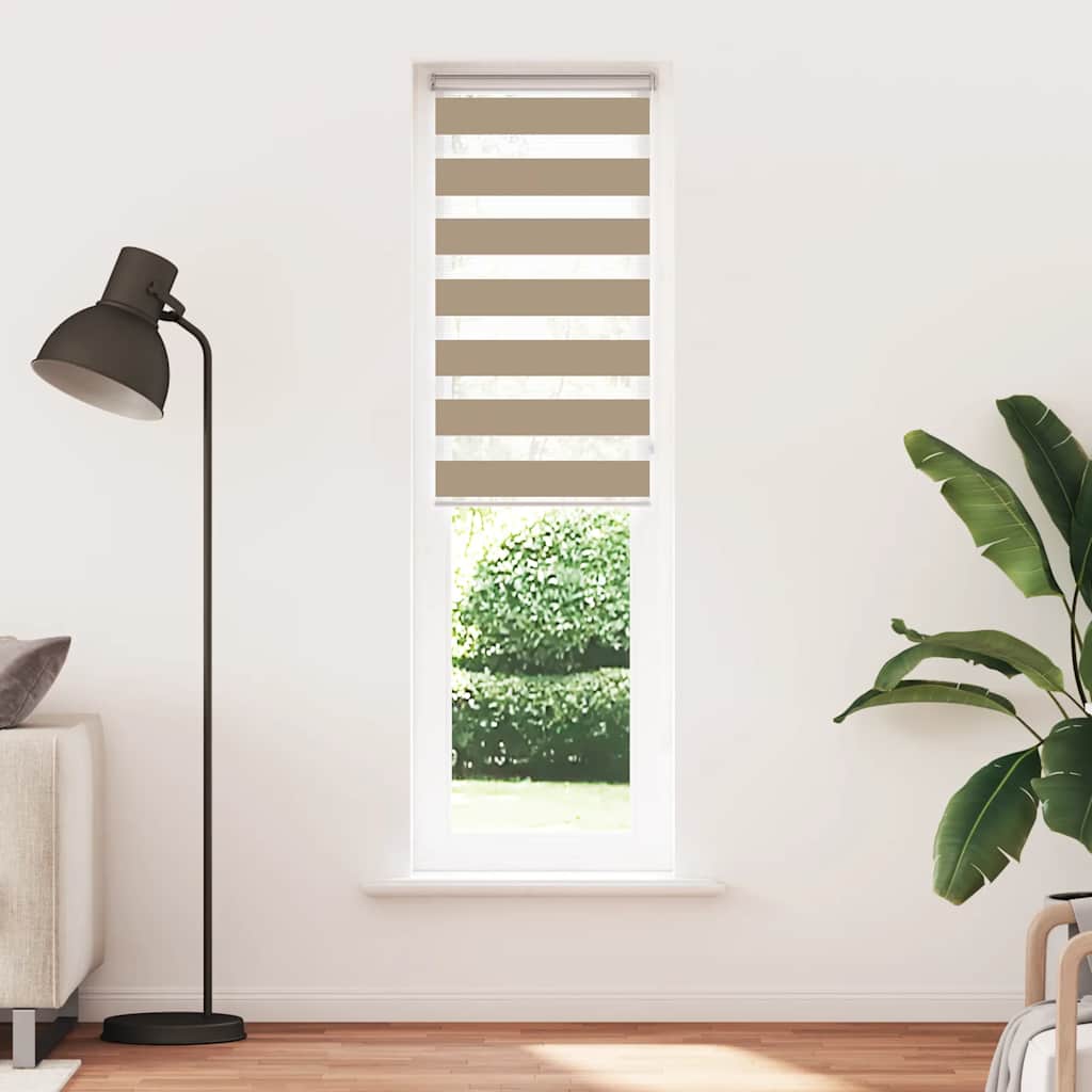 Doppelrollo Sandbraun 60x230 cm Stoffbreite 55,9 cm Polyester