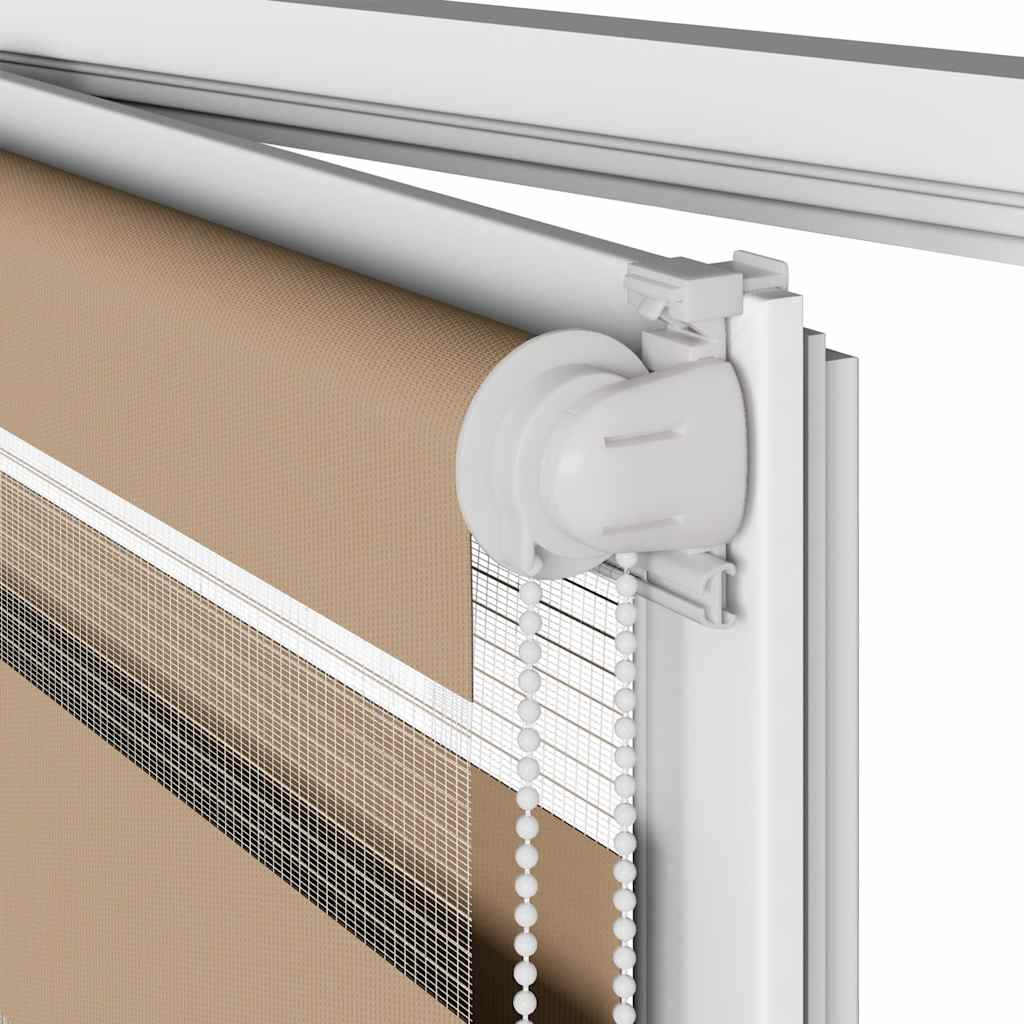 Doppelrollo Sandbraun 65x230 cm Stoffbreite 60,9 cm Polyester
