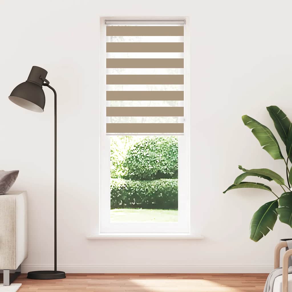 Doppelrollo Sandbraun 90x230 cm Stoffbreite 85,9 cm Polyester