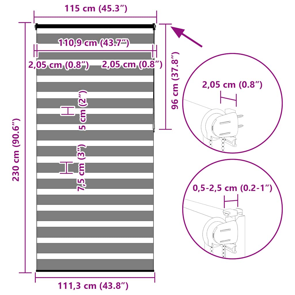 Doppelrollo Sandbraun 115x230 cm Stoffbreite 110,9 cm Polyester