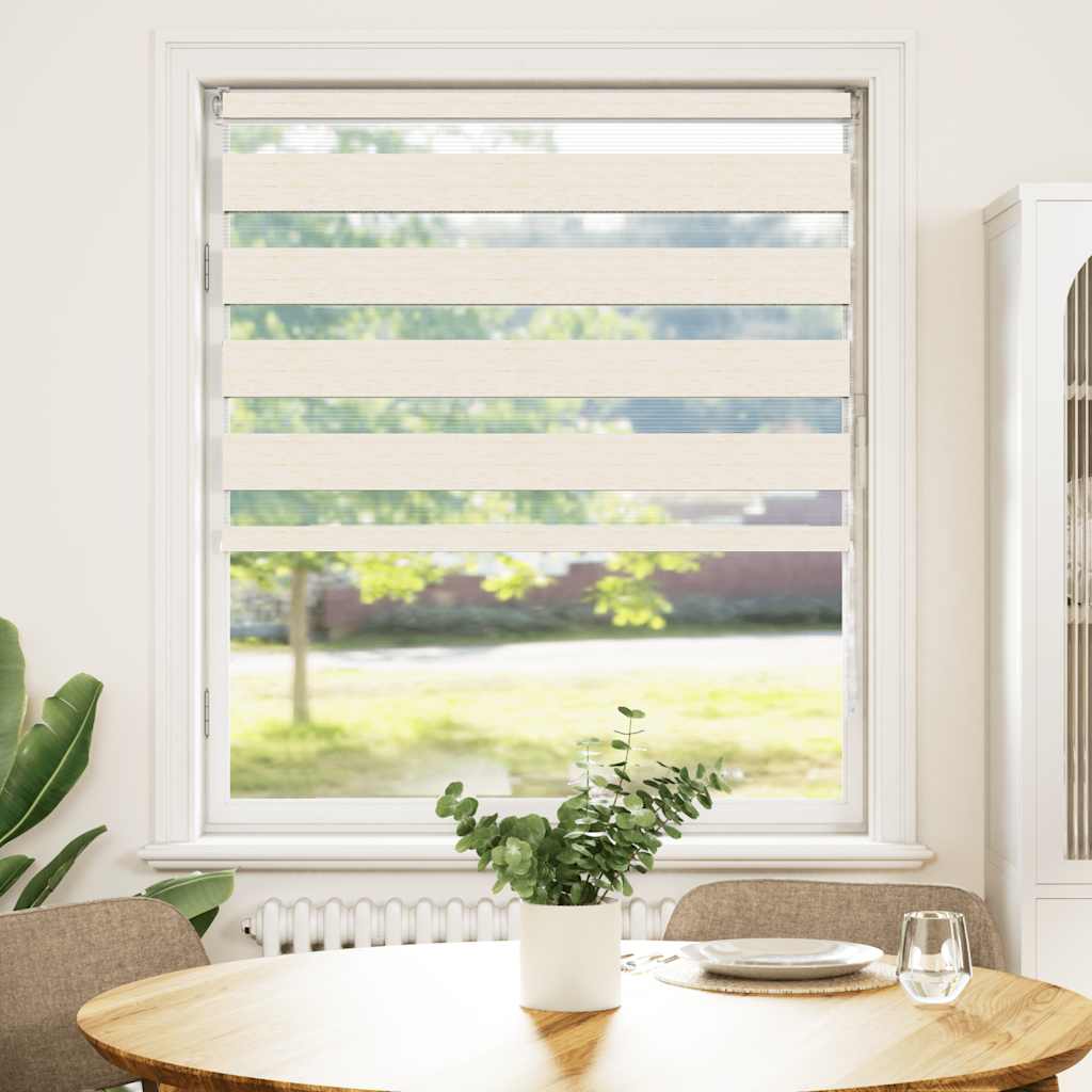 Doppelrollo Marmorbeige 95x150 cm Stoffbreite 90,9 cm Polyester