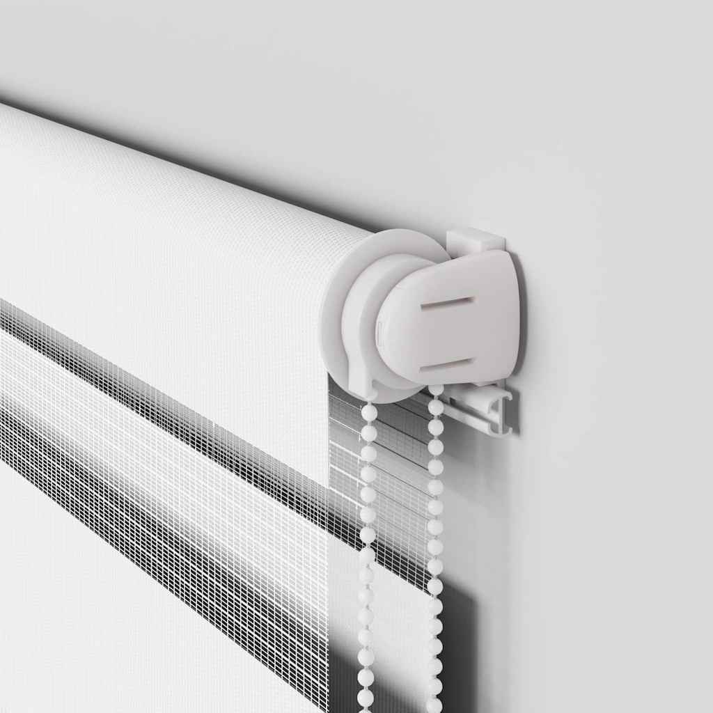 Doppelrollo Weiß 65x200 cm Stoffbreite 60,9 cm Polyester