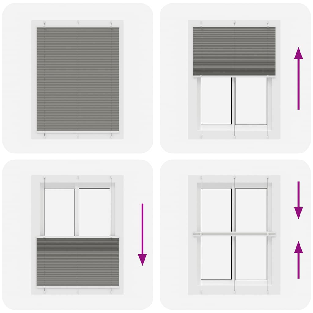 Plissee Anthrazit 105x100 cm Stoffbreite 104,4 cm Polyester