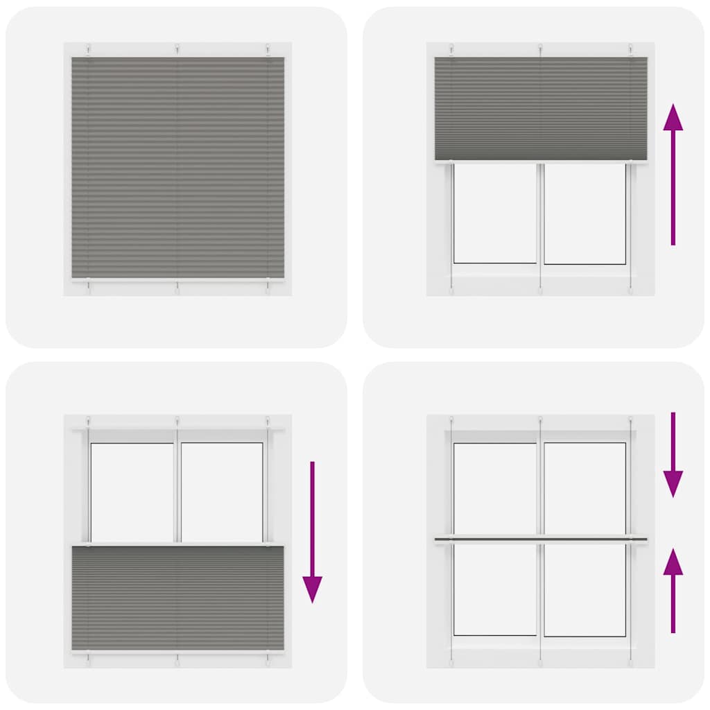 Plissee Anthrazit 115x100 cm Stoffbreite 114,4 cm Polyester