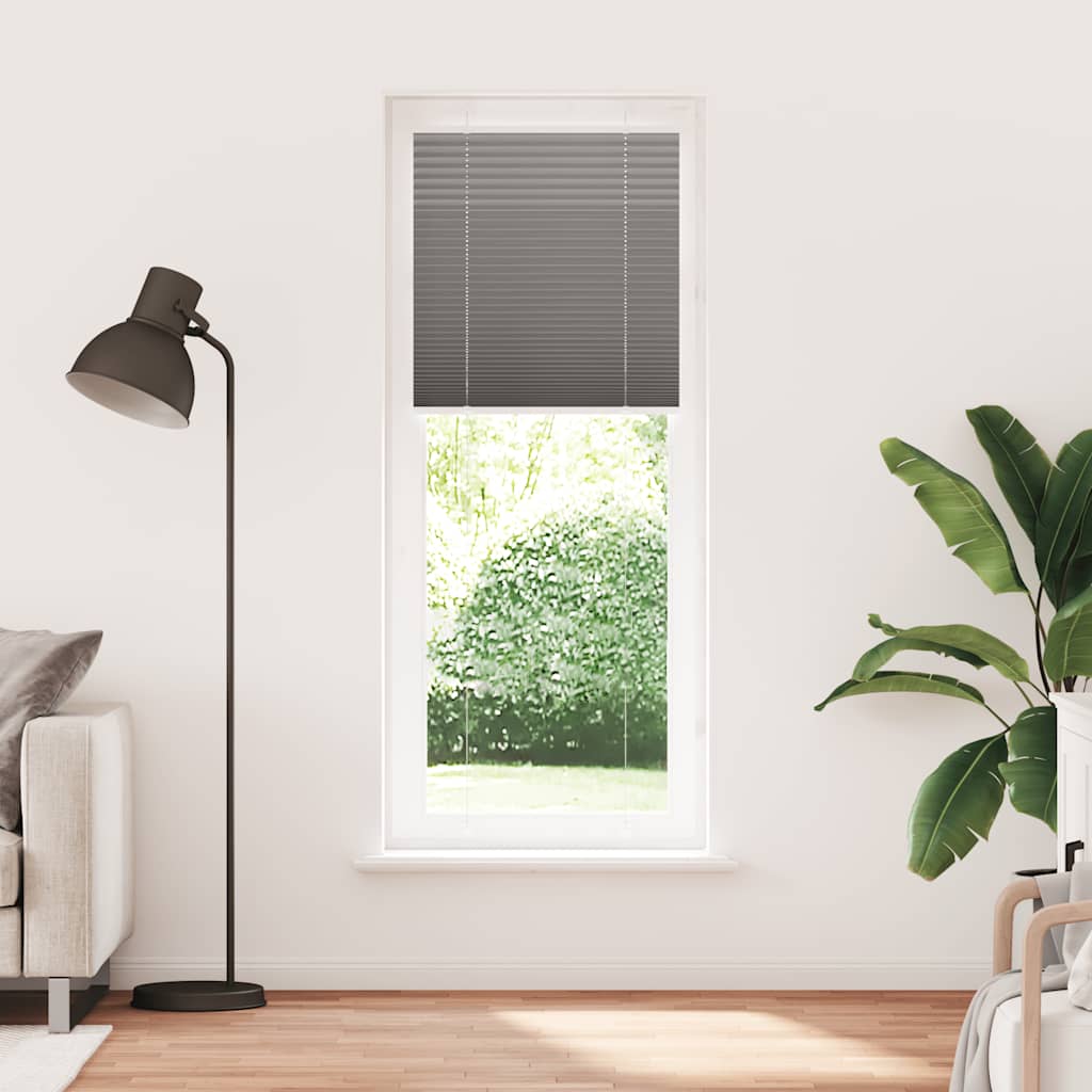 Plissee Anthrazit 75x200 cm Stoffbreite 74,4 cm Polyester