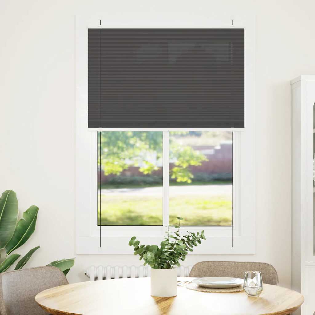 Plissee Schwarz 85x100 cm Stoffbreite 84,4 cm Polyester
