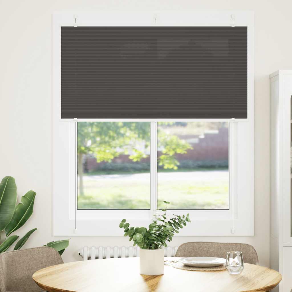 Plissee Schwarz 115x100 cm Stoffbreite 114,4 cm Polyester