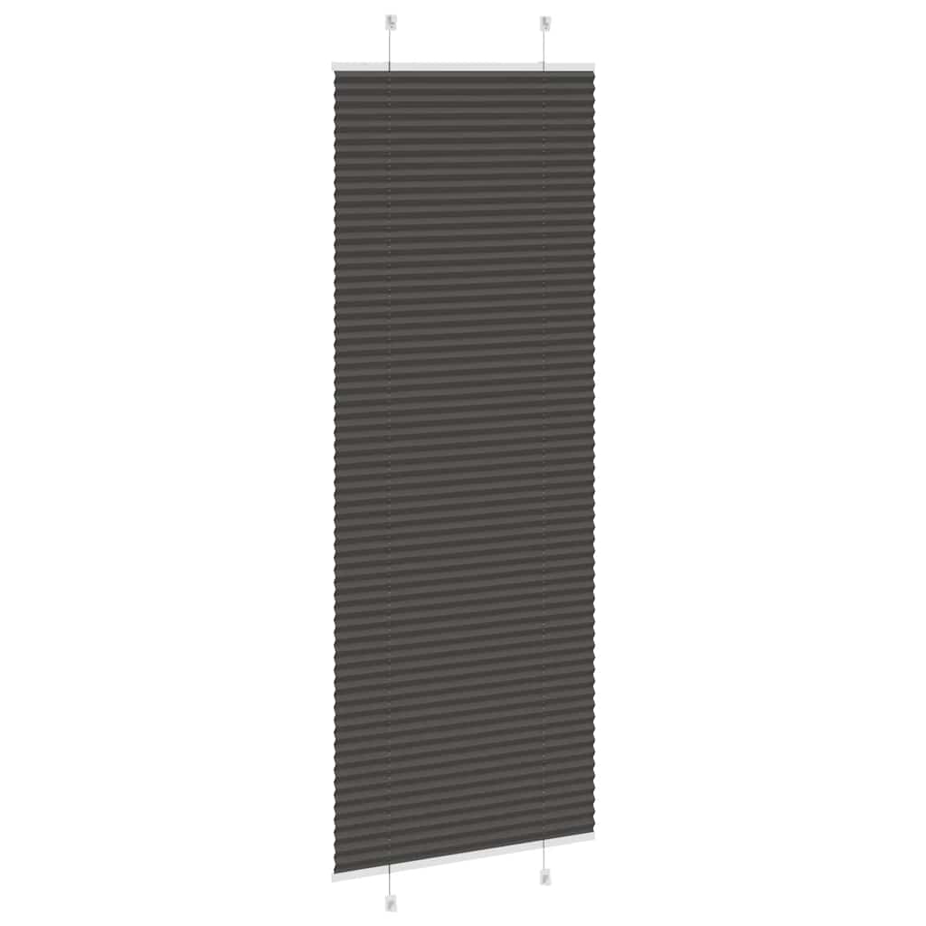 Plissee Schwarz 75x200 cm Stoffbreite 74,4 cm Polyester