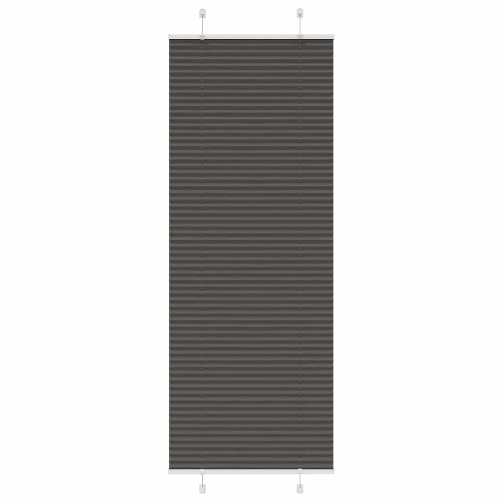 Plissee Schwarz 80x200 cm Stoffbreite 79,4 cm Polyester