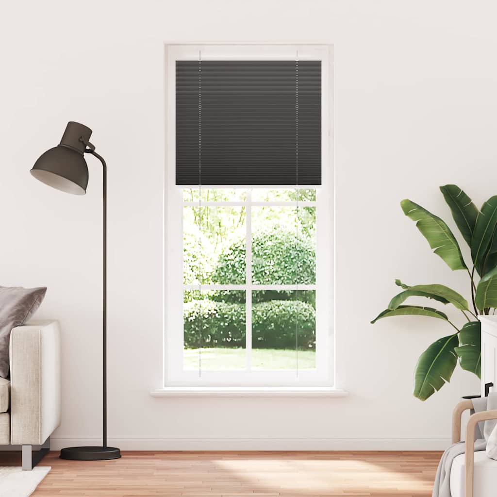 Plissee Schwarz 95x200 cm Stoffbreite 94,4 cm Polyester