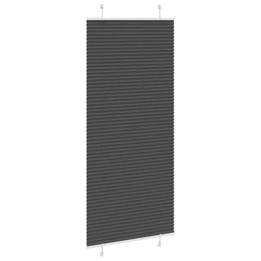 Plissee Schwarz 95x200 cm Stoffbreite 94,4 cm Polyester